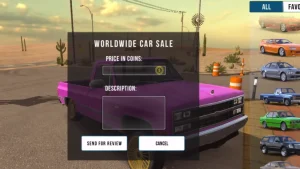 screenshot of selling cars worldwide in car parking mod apk