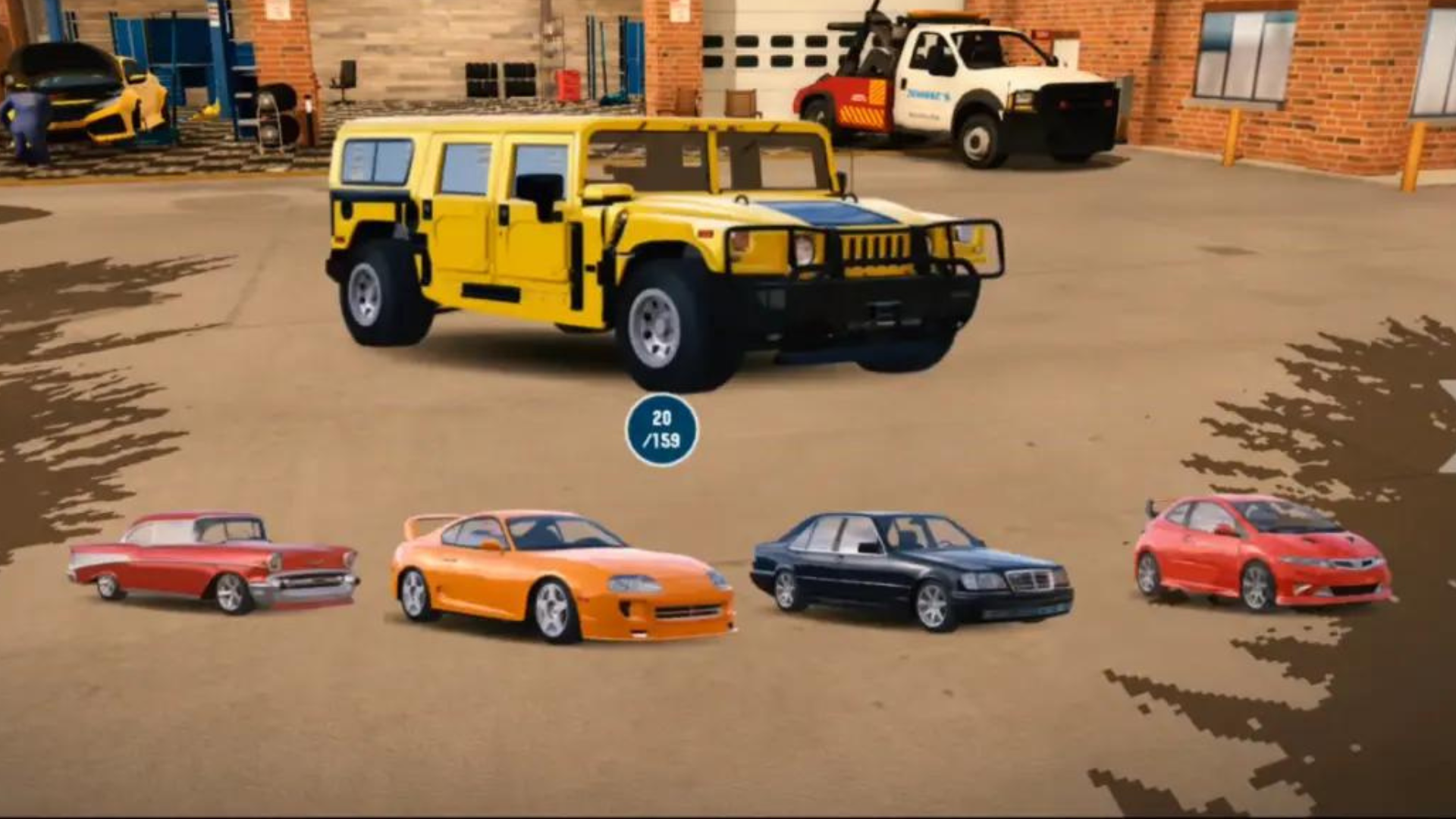 Picture of all cars unlocked from the start of the car parking multiplayer game